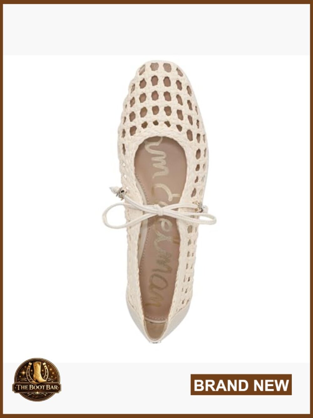 Woven Mary Jane Ballet Flats with Bow Detail Slip-On Square Toe - Picture 5 of 7
